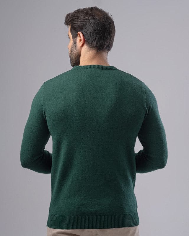 TEXTURED COTTON SWEATER - OLIVE