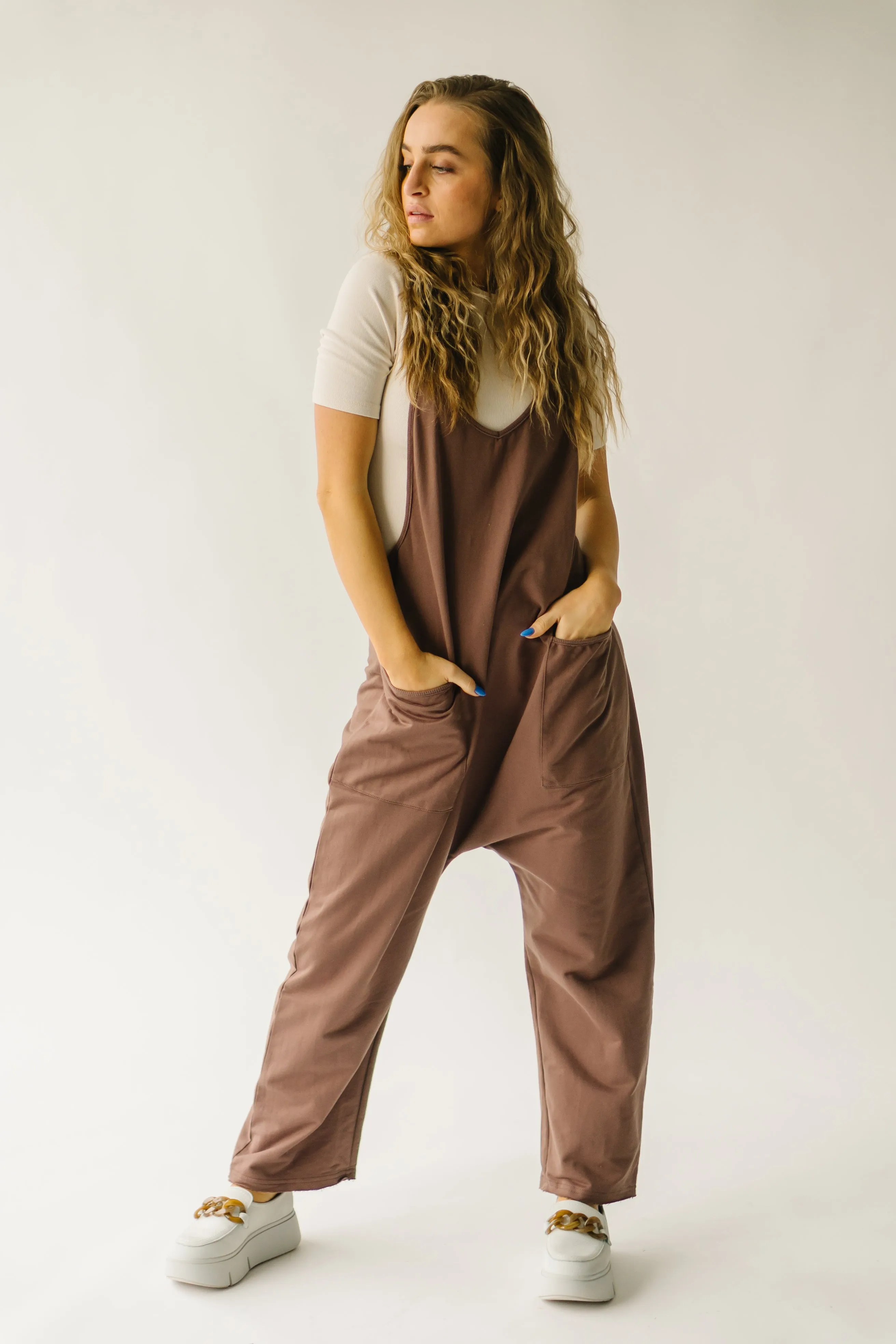 The Koren Oversized Jumpsuit in Mocha