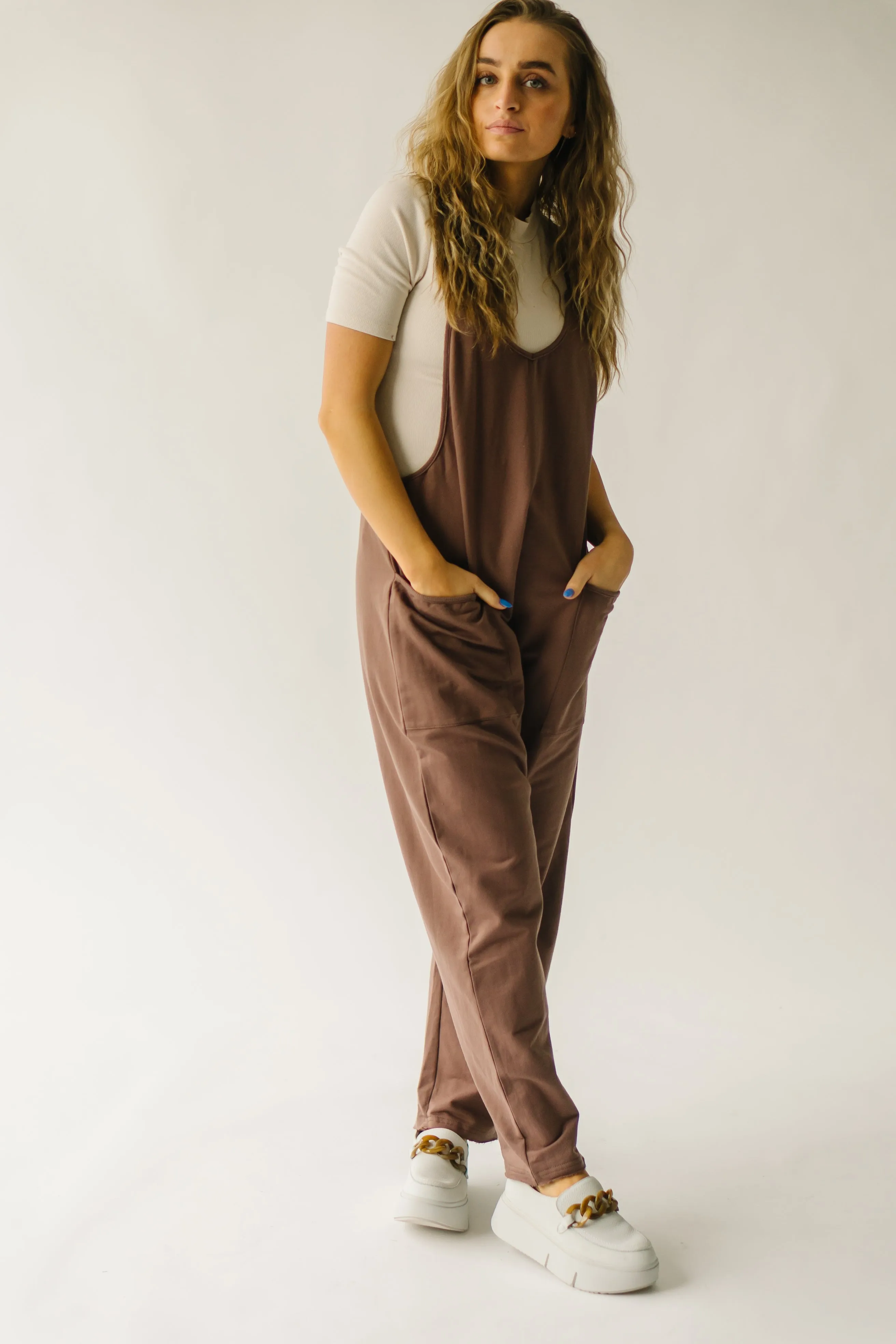 The Koren Oversized Jumpsuit in Mocha