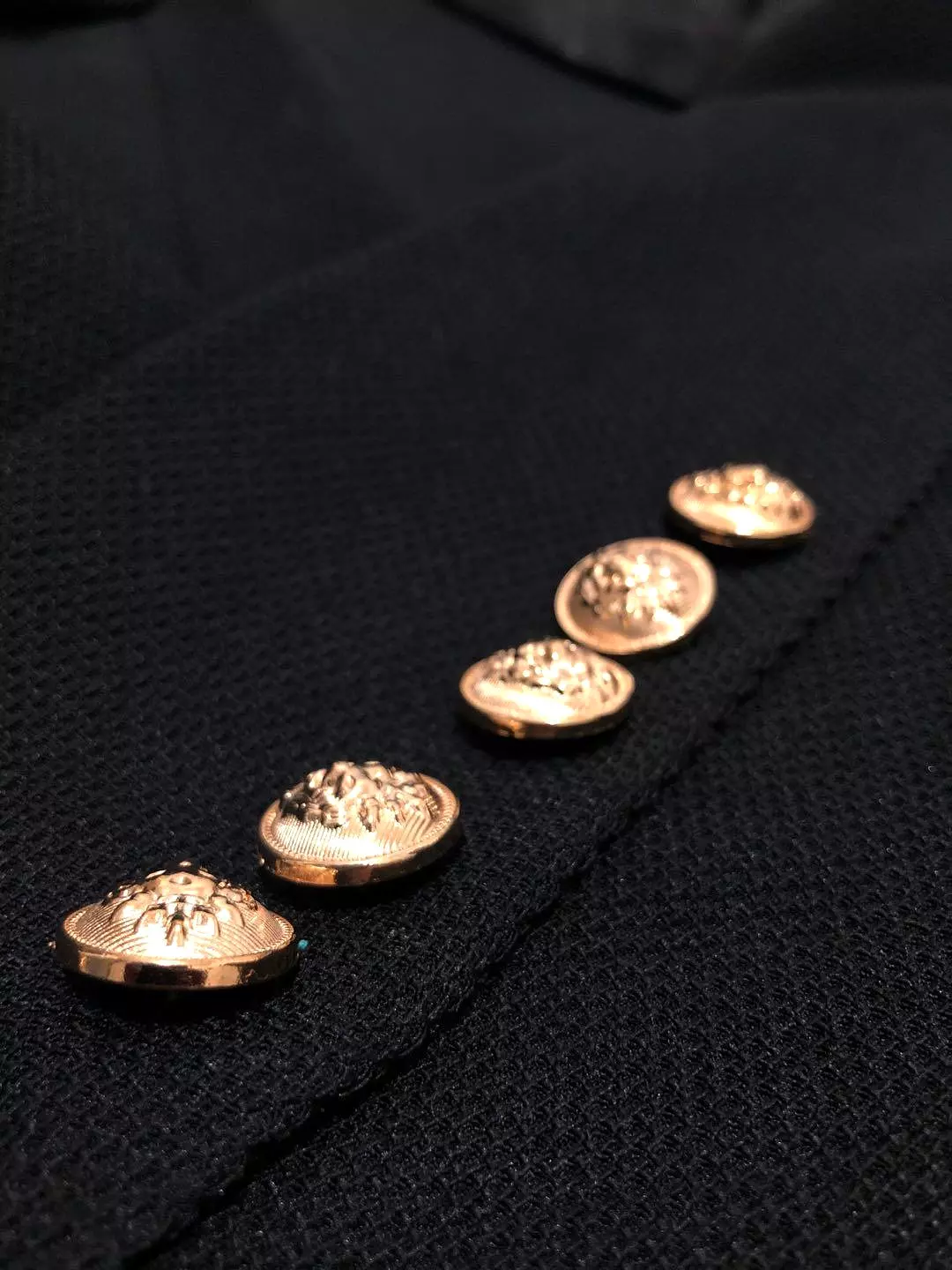 Trendy Gold Buttons Blazer Women - Casual - Plain-Solid