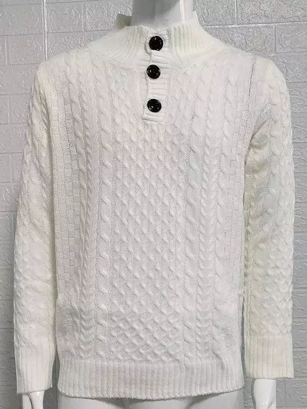 Turtle Collar Knitted Men Sweater