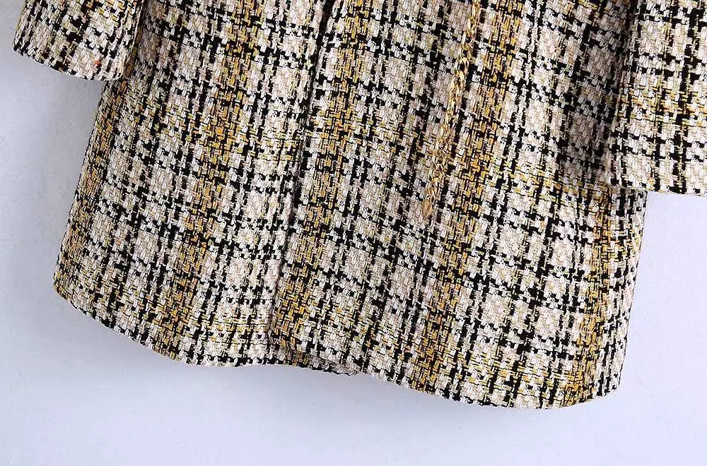 Tweed Plaid Women Coat