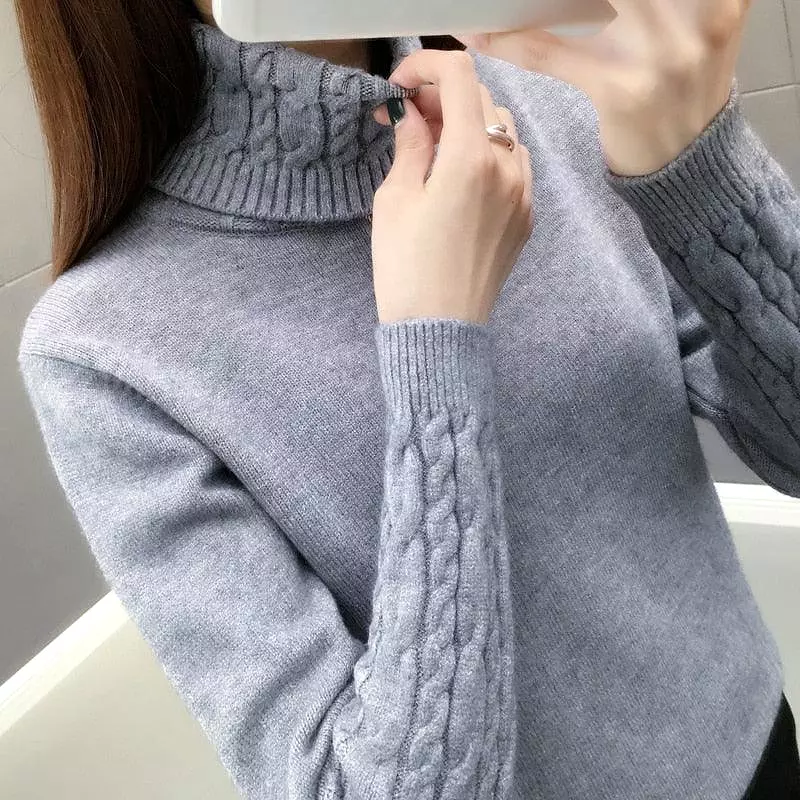 V-Design Turtleneck Sweater