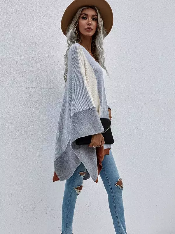 Women Plaid Oversized Loose Poncho