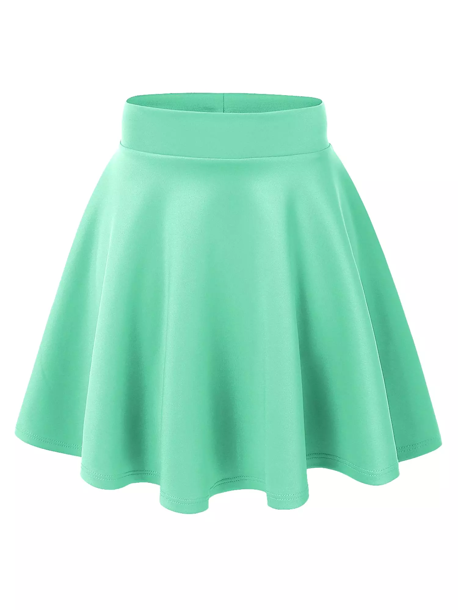 Women's Basic Versatile Stretchy Flared Casual High Waist Mini Skater Skirt