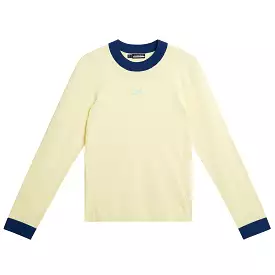 Womens Meadow Mock Neck Knitted Sweater Wax Yellow - SS24