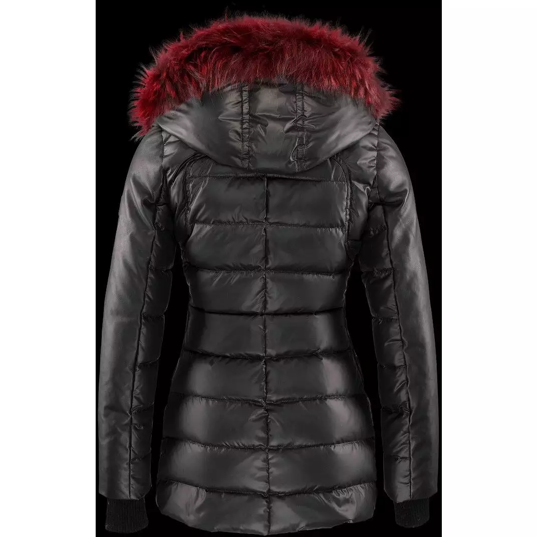 Women's Nicole Benisti Asymetrical Down Coat - Black/Wine