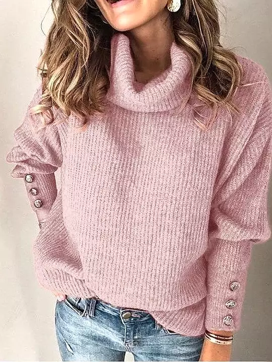 Women's Turtleneck Sweatshirt Sweater with Long Sleeves