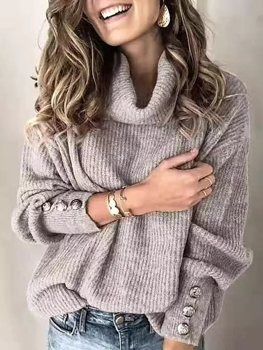 Women's Turtleneck Sweatshirt Sweater with Long Sleeves