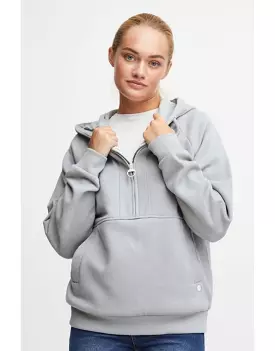 Zip Up Hoodie Fleece-Pale Grey