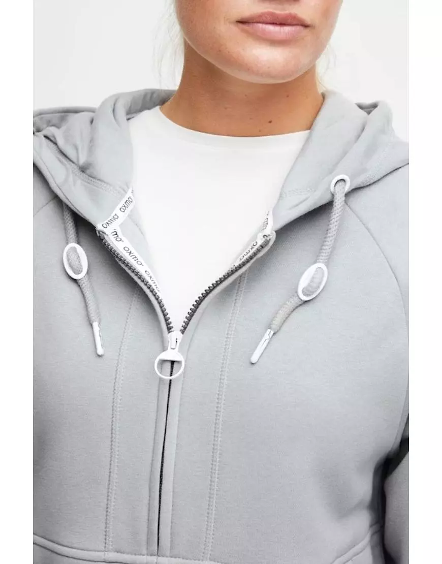 Zip Up Hoodie Fleece-Pale Grey